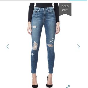 Good American Good Waist Frayed hem denim